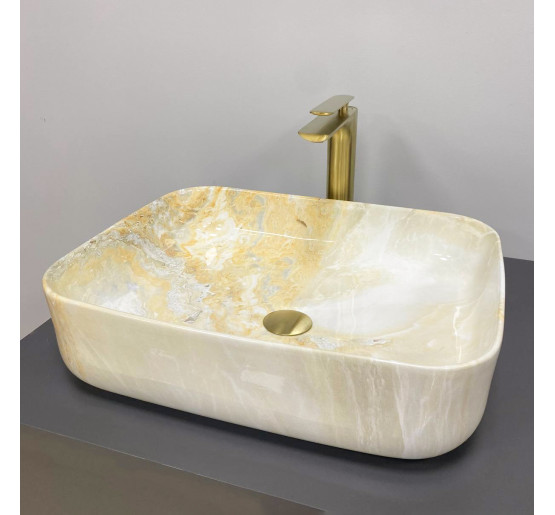 Умивальник (раковина) VBI PALERMO MARBLE YELLOW накладний