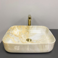 Умивальник (раковина) VBI PALERMO MARBLE YELLOW накладний