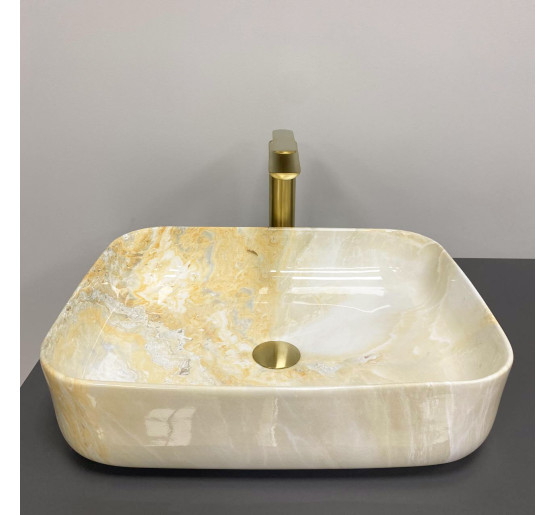 Умивальник (раковина) VBI PALERMO MARBLE YELLOW накладний