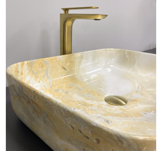 Умивальник (раковина) VBI PALERMO MARBLE YELLOW накладний
