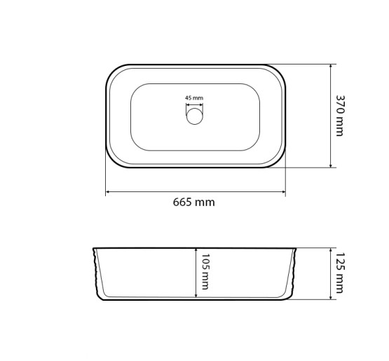 Умывальник (раковина) VBI VOLTURINO WHITE накладной