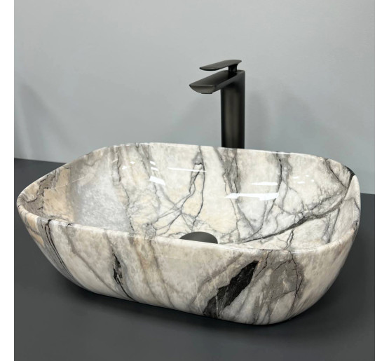 Умивальник (раковина) VBI RAVENNA LIGHT GREY ONYX GLOSSY накладний