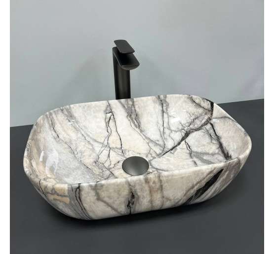 Умивальник (раковина) VBI RAVENNA LIGHT GREY ONYX GLOSSY накладний