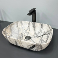 Умивальник (раковина) VBI RAVENNA LIGHT GREY ONYX GLOSSY накладний