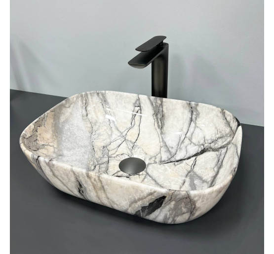 Умивальник (раковина) VBI RAVENNA LIGHT GREY ONYX GLOSSY накладний