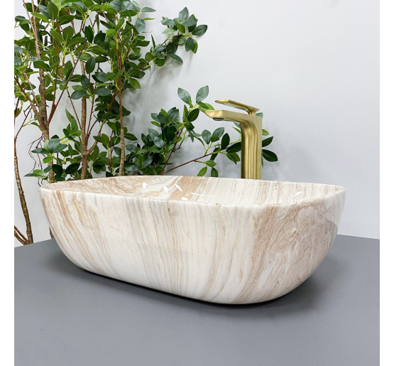 Умывальник (раковина) VBI RAVENNA TRAVERTINE GLOSSY накладной