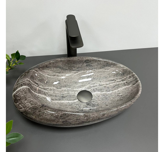 Умывальник (раковина) VBI VICENZA DARK STONE GLOSSY накладной