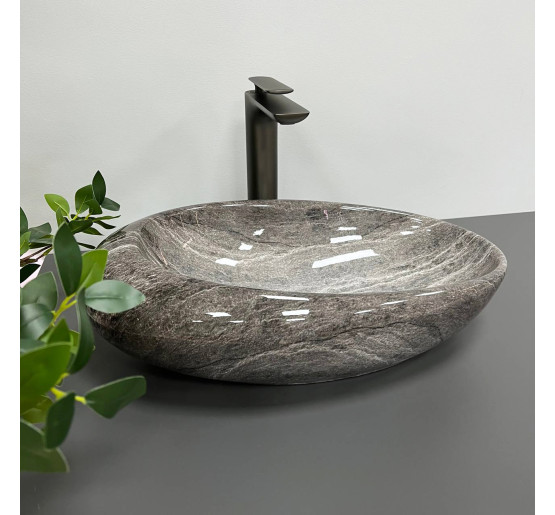 Умывальник (раковина) VBI VICENZA DARK STONE GLOSSY накладной