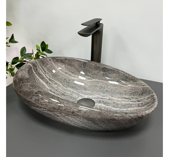 Умывальник (раковина) VBI VICENZA DARK STONE GLOSSY накладной