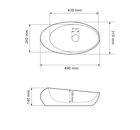 Умывальник (раковина) VBI VICENZA DARK STONE GLOSSY накладной