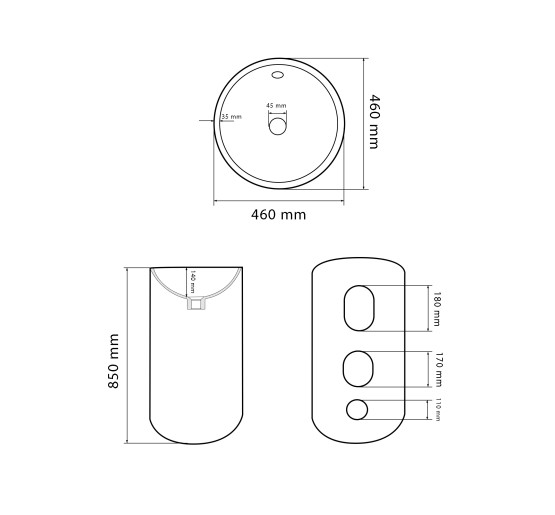Умивальник (раковина) VBI MATERA WHITE підлоговий