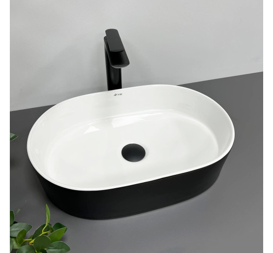 Умивальник (раковина) VBI VERONA 50 BLACK WHITE накладний