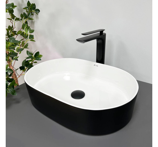 Умивальник (раковина) VBI VERONA 50 BLACK WHITE накладний