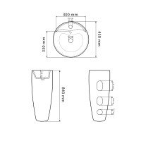 Умивальник (раковина) VBI AGRIENTO BLACK GLOSSY підлоговий