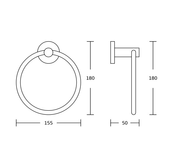 Рушникотримач кільцевий VBI VENUS BLACK