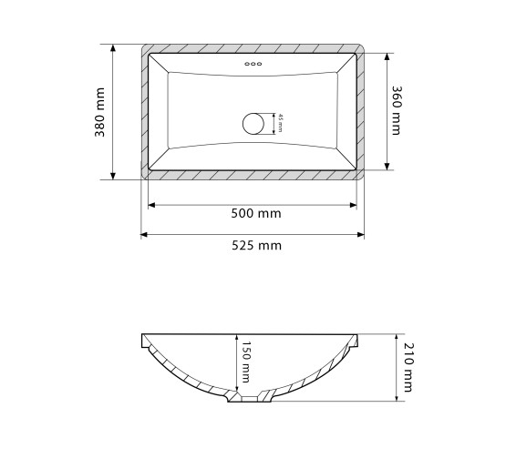 Умывальник (раковина) VBI MALLARE WHITE врезной