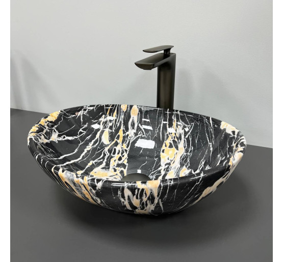 Умивальник (раковина) VBI PARMA BLACK OPAL GLOSSY накладний