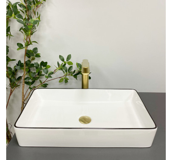 Умывальник (раковина) VBI TRIEST WHITE BLACK EDGE накладной