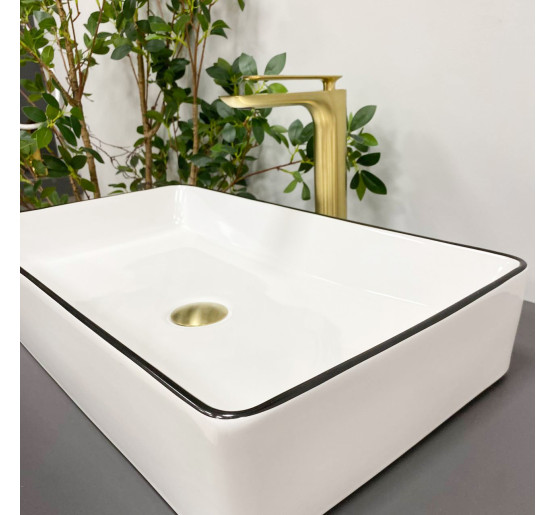 Умывальник (раковина) VBI TRIEST WHITE BLACK EDGE накладной