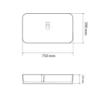 Умивальник (раковина) VBI VESTONE 75 WHITE накладний