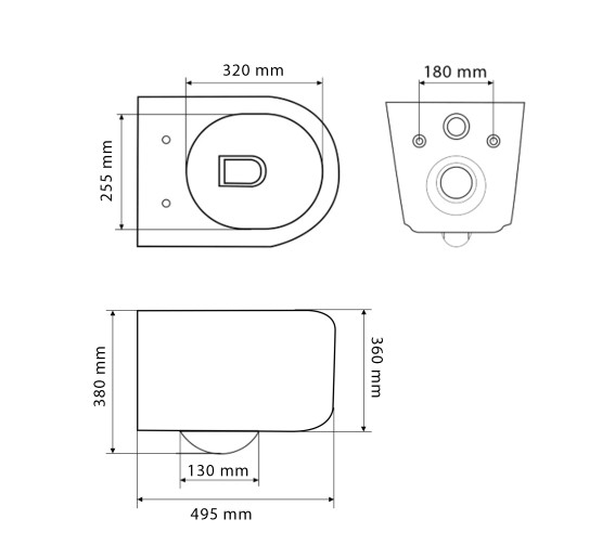 Подвесной унитаз VBI TORCELLO WHITE подвесной унитаз