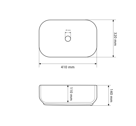 Умывальник (раковина) VBI PALERMO S WHITE накладной
