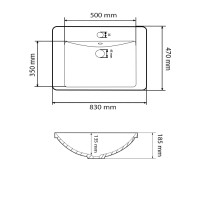 Умивальник (раковина) VBI BUSSO 80 WHITE врізний