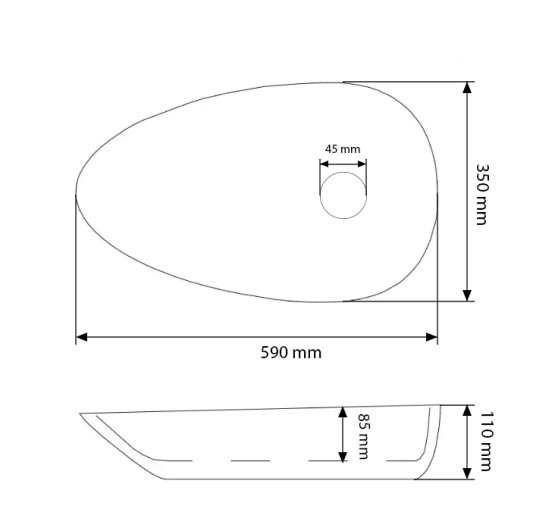 Умивальник (раковина) VBI TRENTO 60 WHITE накладний