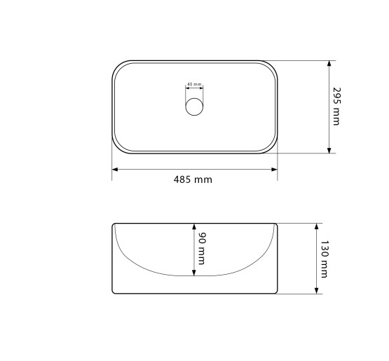 Умывальник (раковина) VBI ALIANO WHITE накладной