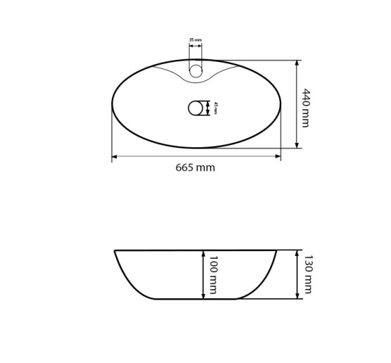 Умивальник (раковина) VBI ORATINO WHITE накладний