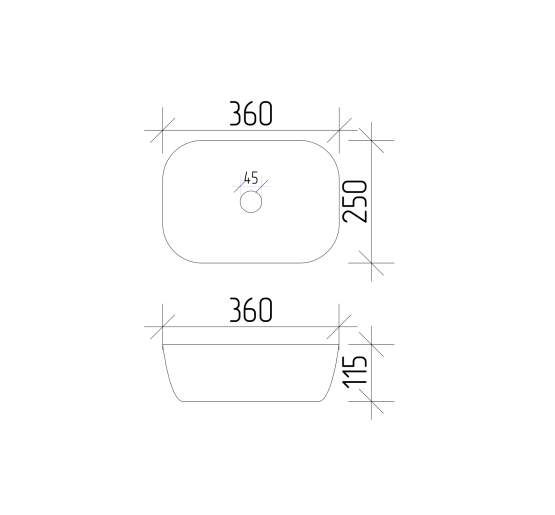 Умывальник (раковина) VBI RAVENNA S WHITE накладной