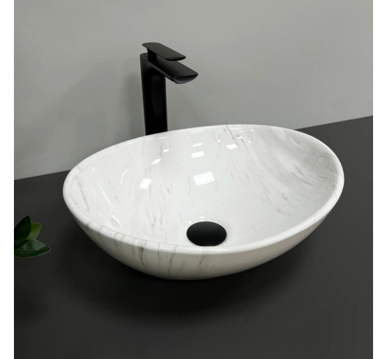 Умивальник (раковина) VBI PARMA MARBLE NATURE GLOSSY накладний