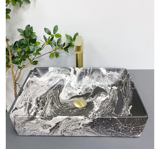 Умивальник (раковина) VBI LATINA DARK MARMO MATT накладний