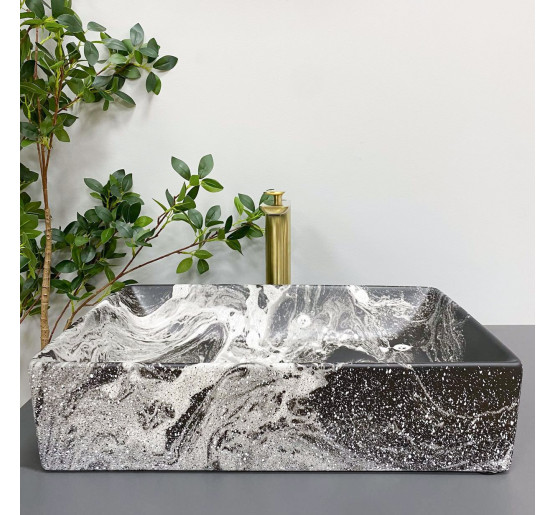 Умивальник (раковина) VBI LATINA DARK MARMO MATT накладний