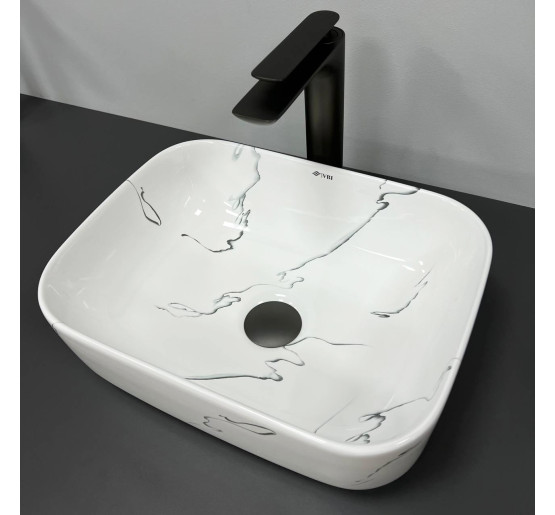 Умивальник (раковина) VBI PALERMO S MARMO GLOSSY накладний