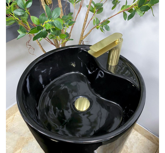 Умывальник (раковина) VBI AGRIENTO BLACK GLOSSY напольный