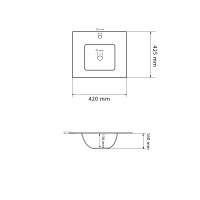 Умивальник (раковина) VBI FERRARA 40 WHITE врізний