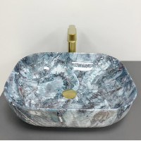 Умивальник (раковина) VBI BERGAMO BLUE TOURMALINE GLOSSY накладний