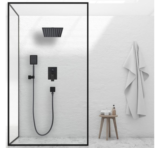 Душова система YOKA DUAL BLACK + BOX прихованого монтажу *
