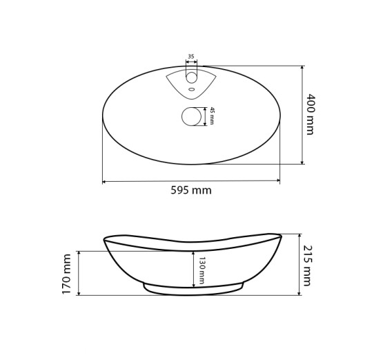 Умывальник (раковина) VBI ARONA WHITE накладной