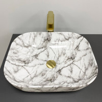 Умивальник (раковина) VBI BERGAMO BLACK STAINS GLOSSY накладний