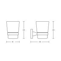 Стакан для зубных щеток VBI VENUS NICKEL