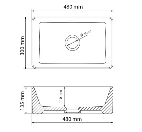Умывальник (раковина) VBI ASTI WHITE накладной