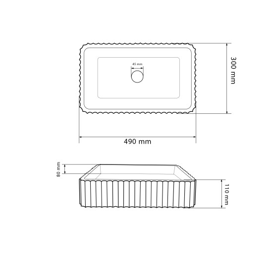 Умивальник (раковина) VBI FLORENTIA WHITE MATT накладний