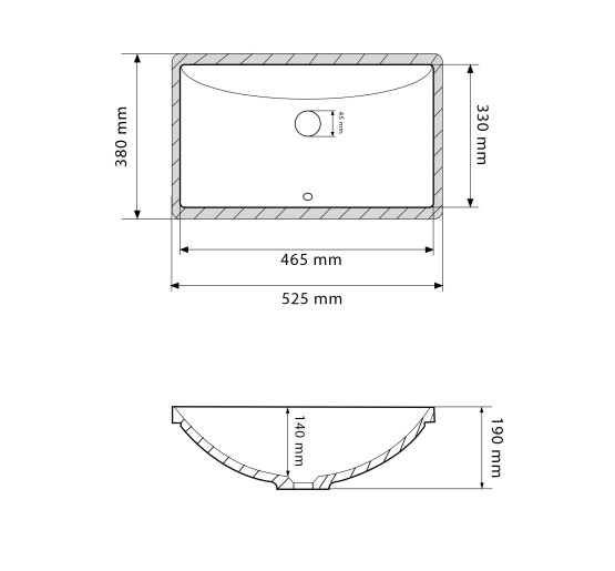 Умивальник (раковина) VBI MEDUNO WHITE врізний