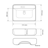 Умивальник (раковина) VBI RAGUSA WHITE накладний