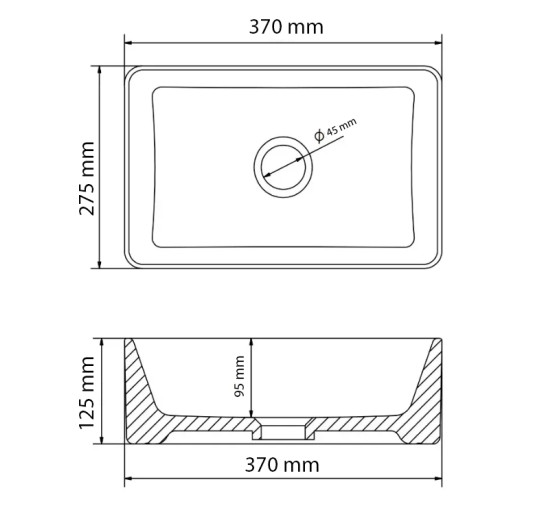 Умивальник (раковина) VBI ASTI XS WHITE накладний
