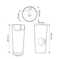 Умивальник (раковина) VBI MARSALA WHITE підлоговий