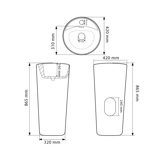 Умивальник (раковина) VBI MARSALA WHITE підлоговий