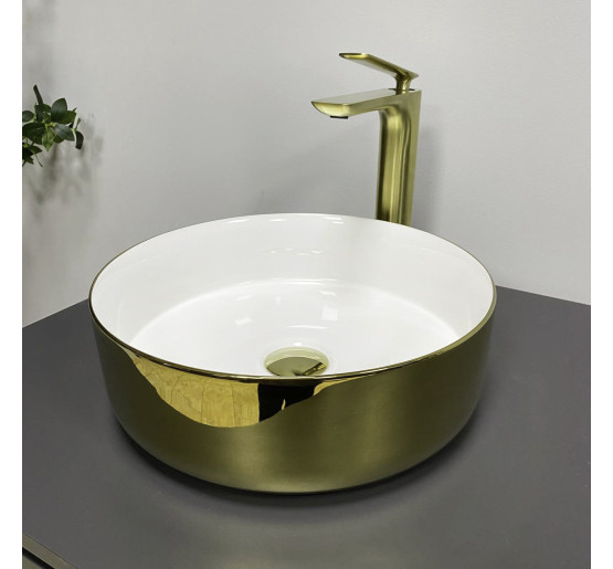 Умивальник (раковина) VBI PRATO GOLD WHITE накладний